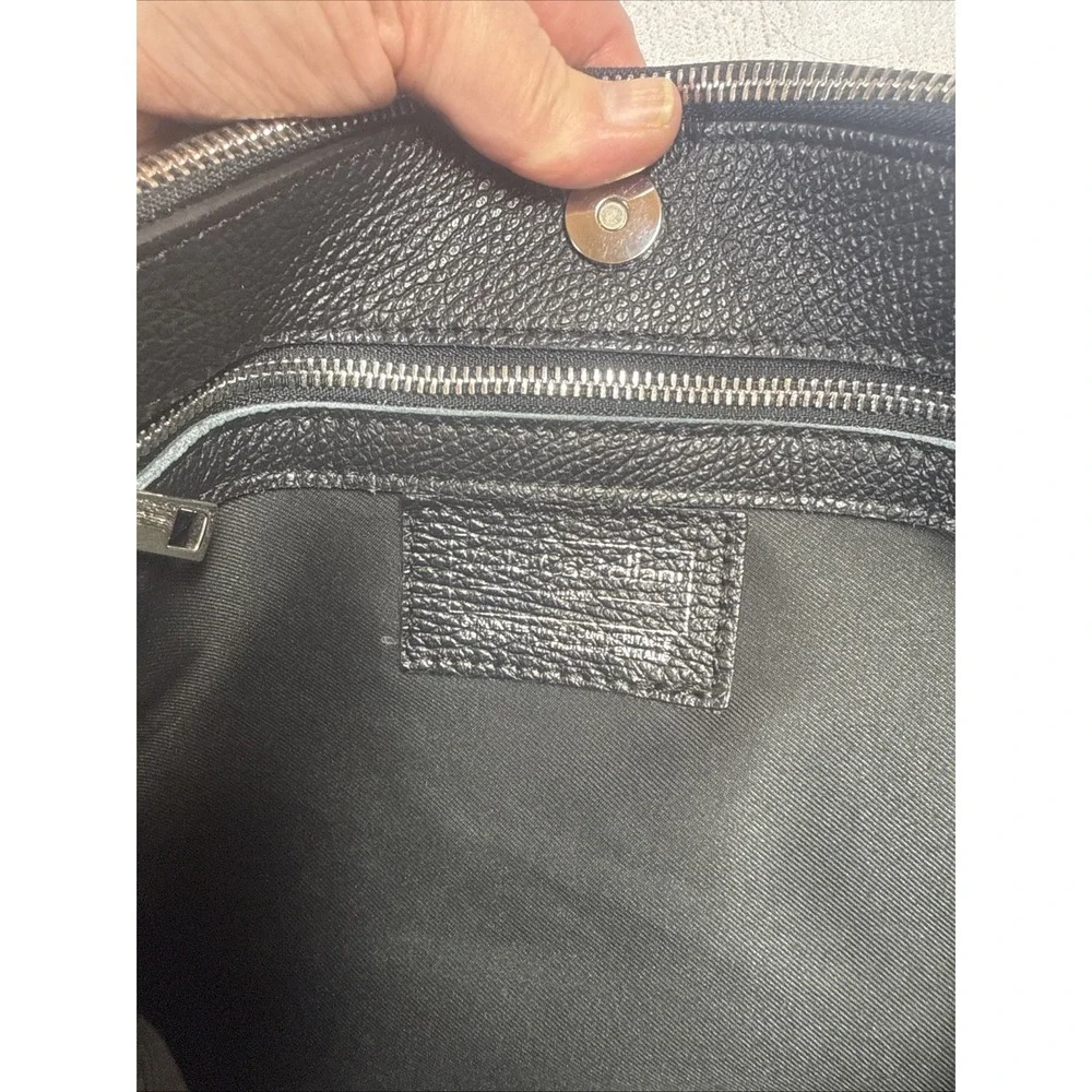 Viola Castellani Womens Black Pebble Italian Leather Hobo Bag‎